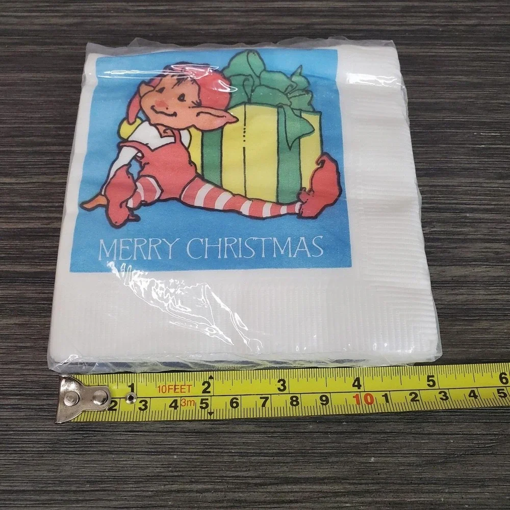 NOS Vintage 3-Ply American Greetings PIXIE ELF CHRISTMAS Napkins 16 Ct., 2 Packs